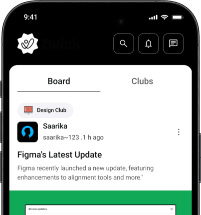 zwink app Mobile view